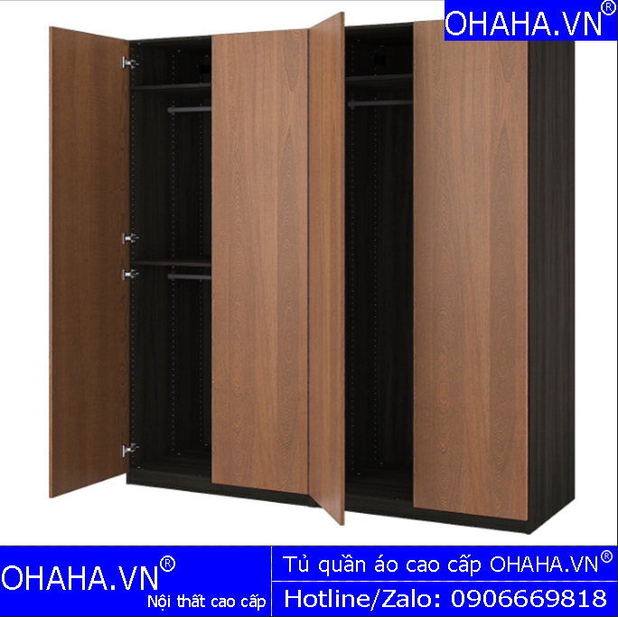 TỦ QUẦN ÁO GỖ CÔNG NGHIỆP CAO CẤP 4 CÁNH OHAHA - TQA003