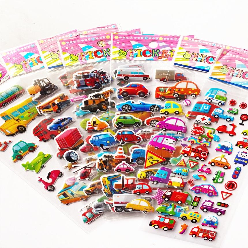 Set 10 Hình dán nổi làm phần thưởng tự học, tự chơi cho bé gái, hình dán hoạt hình dành cho trẻ em