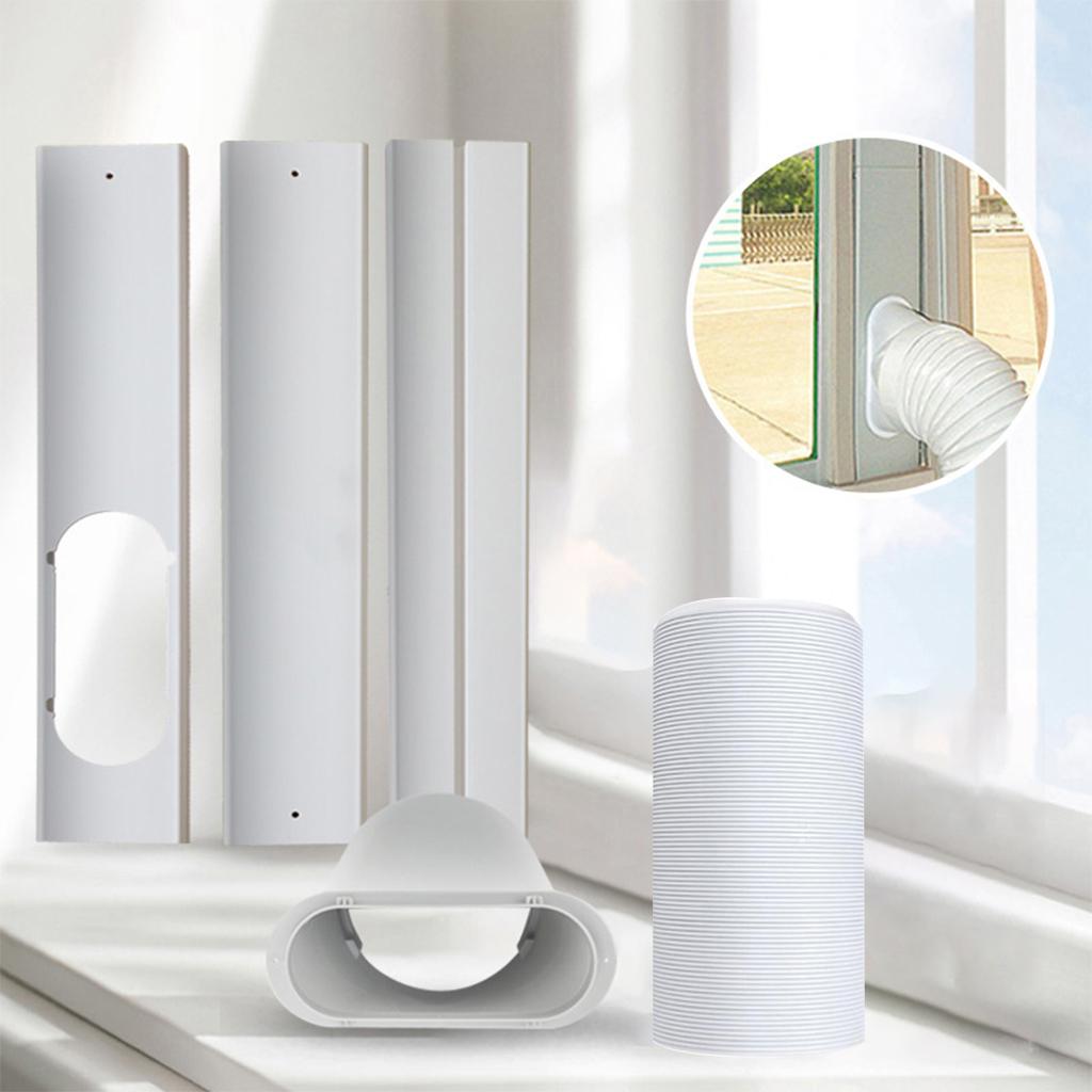 Air Conditioner Window Seal, 5Pcs Window Plate Kit Flexible Easy to Install Mouth Adapter Air Conditioner Pipe Set Portable AC Replacement Window Hose