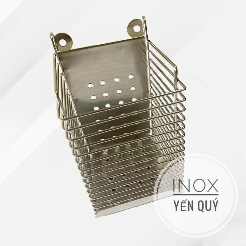 Ống đũa vuông 1 ngăn inox không gỉ - Giỏ đựng đũa muông vuông 1 ngăn inox