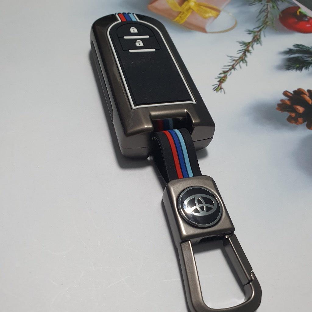 Ốp khóa kim loại phản quang-Ốp Chìa Khóa Xe Toyota Rush Wigo Avanza Hợp Kim Kẽm 2 Nút bảo vệ chìa khóa