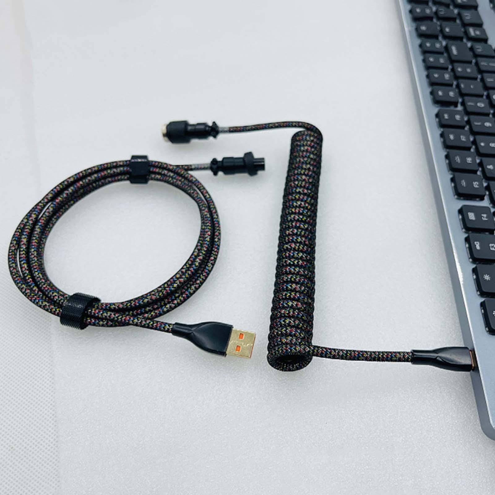 1.8M USB to   Cable Black Detachable DIY for Mechanical Keyboard