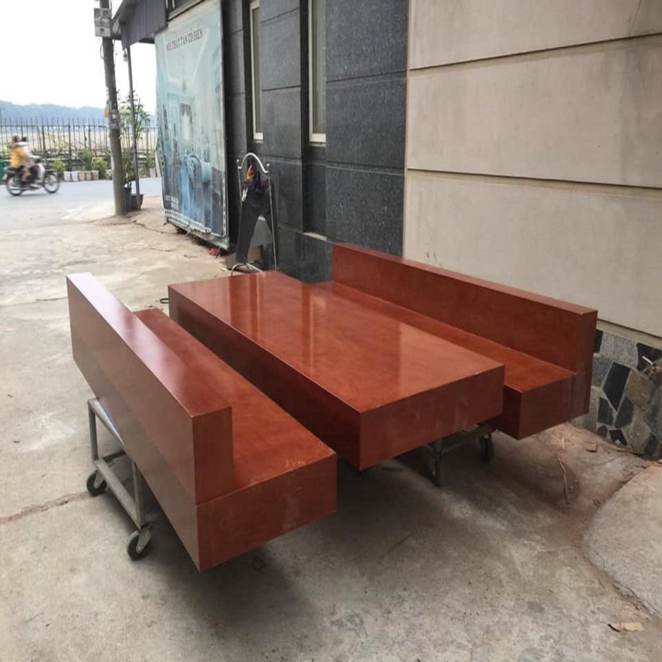 Bàn Ghế K3 Có Tựa Gỗ Xoan Đào