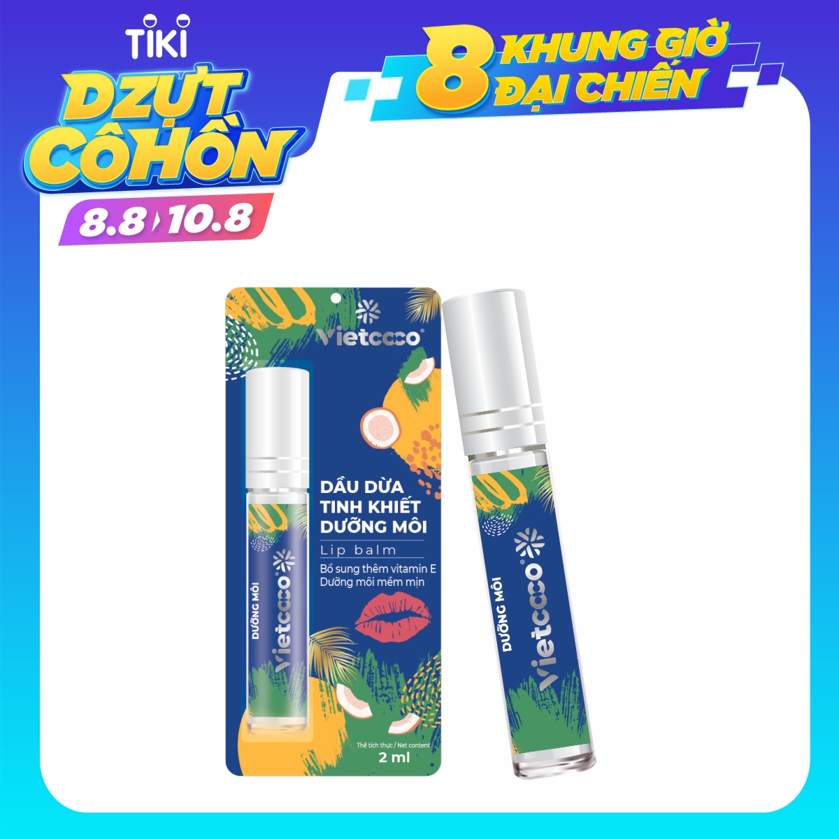 Dầu Dừa Tinh Khiết Vietcoco Dưỡng Môi 2ml