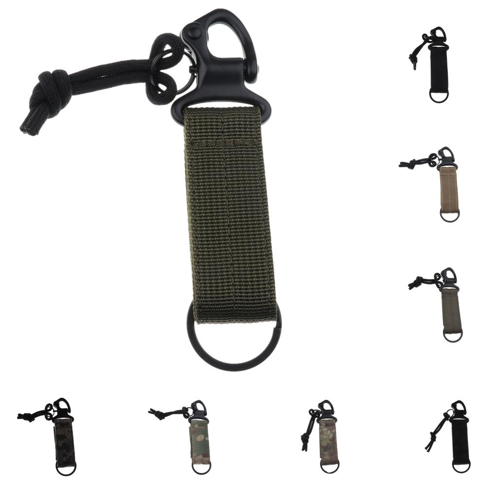 Nylon Multifunctional Molle Harness D Ring Belt Clip Carabiner Keychain Hook
