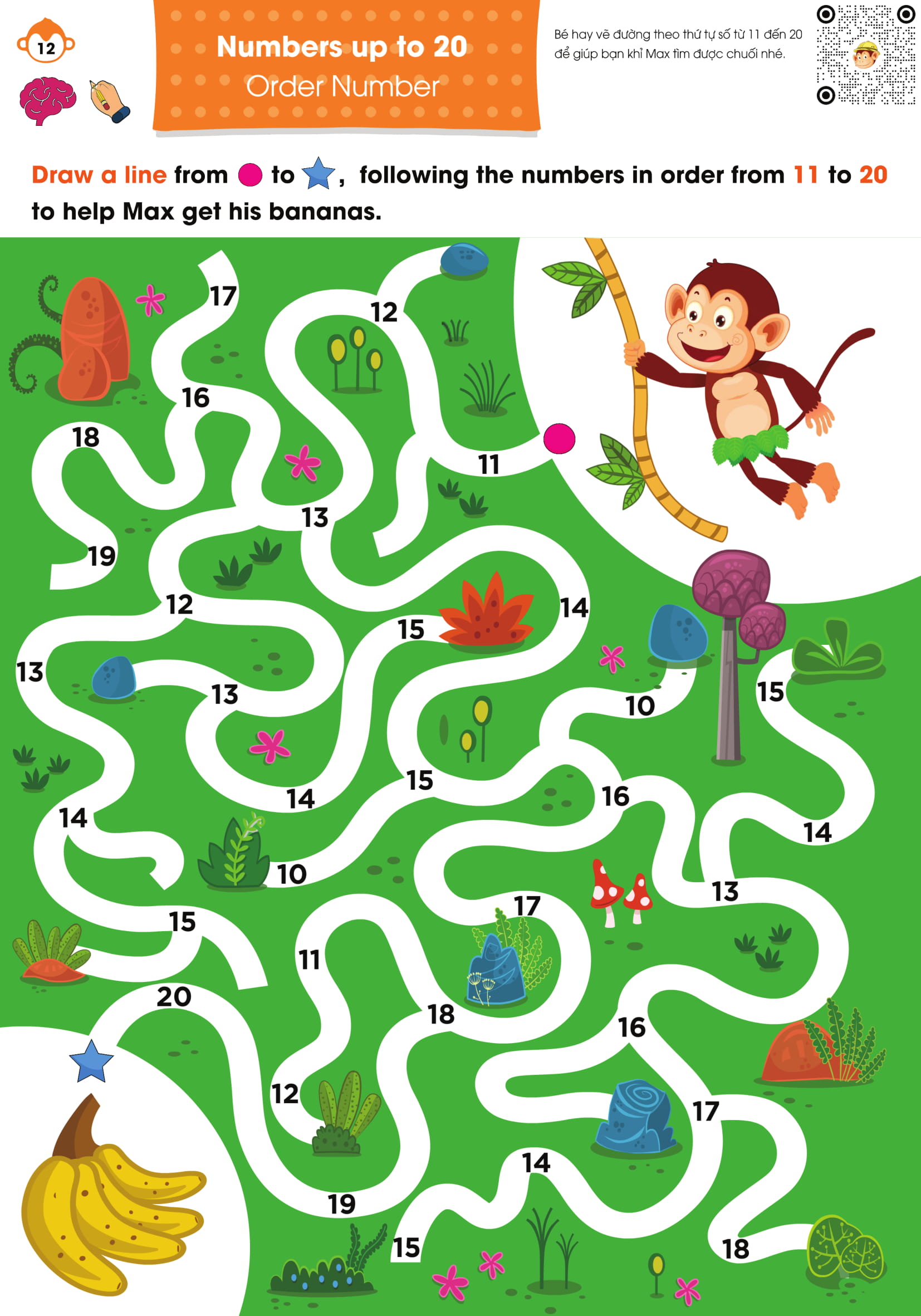 Bài tập bổ trợ Monkey Math - Kindergarten