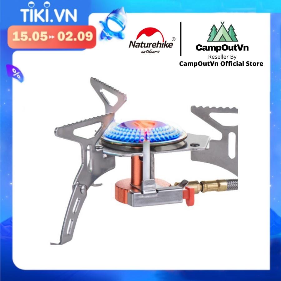 Bếp gas mini Naturehike campoutvn xếp gọn đồ cắm trại du lịch dã ngoại dây nối dài sử dụng an toàn đánh lửa tự động công suất nấu lớn A013