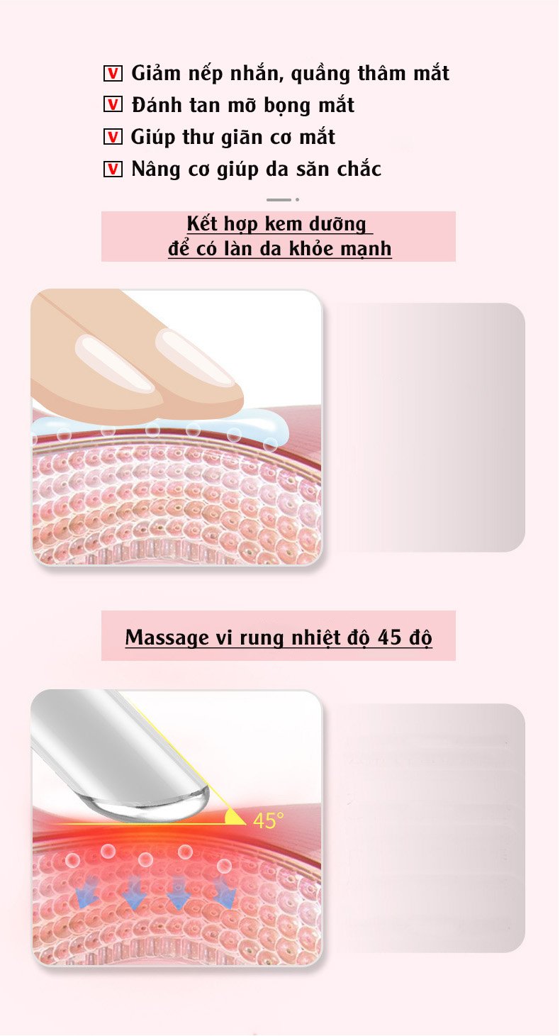 Máy Massage Mắt Sóng Siêu Âm RULAX Cầm Tay Đa Năng Nhiệt, Chế Độ Rung Giúp Giảm Quầng Thâm, Bọng Mắt Và Mỏi Mắt - Hàng Chính Hãng
