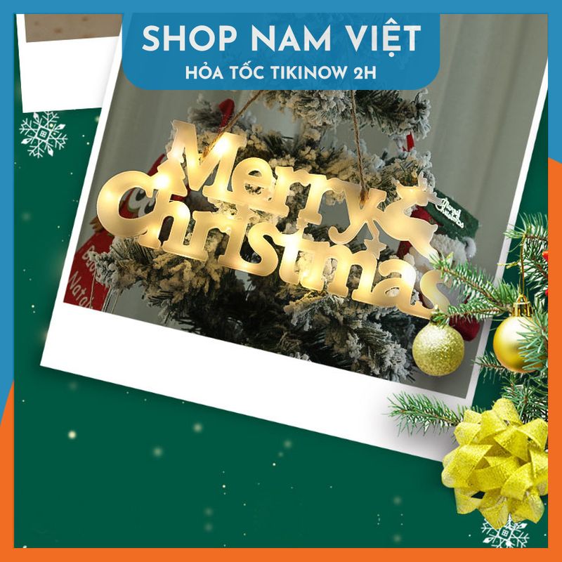 Đèn LED Chữ Merry Christmas Treo Cây Thông, Trang Trí Giáng Sinh, Noel - Chính Hãng NAVIVU