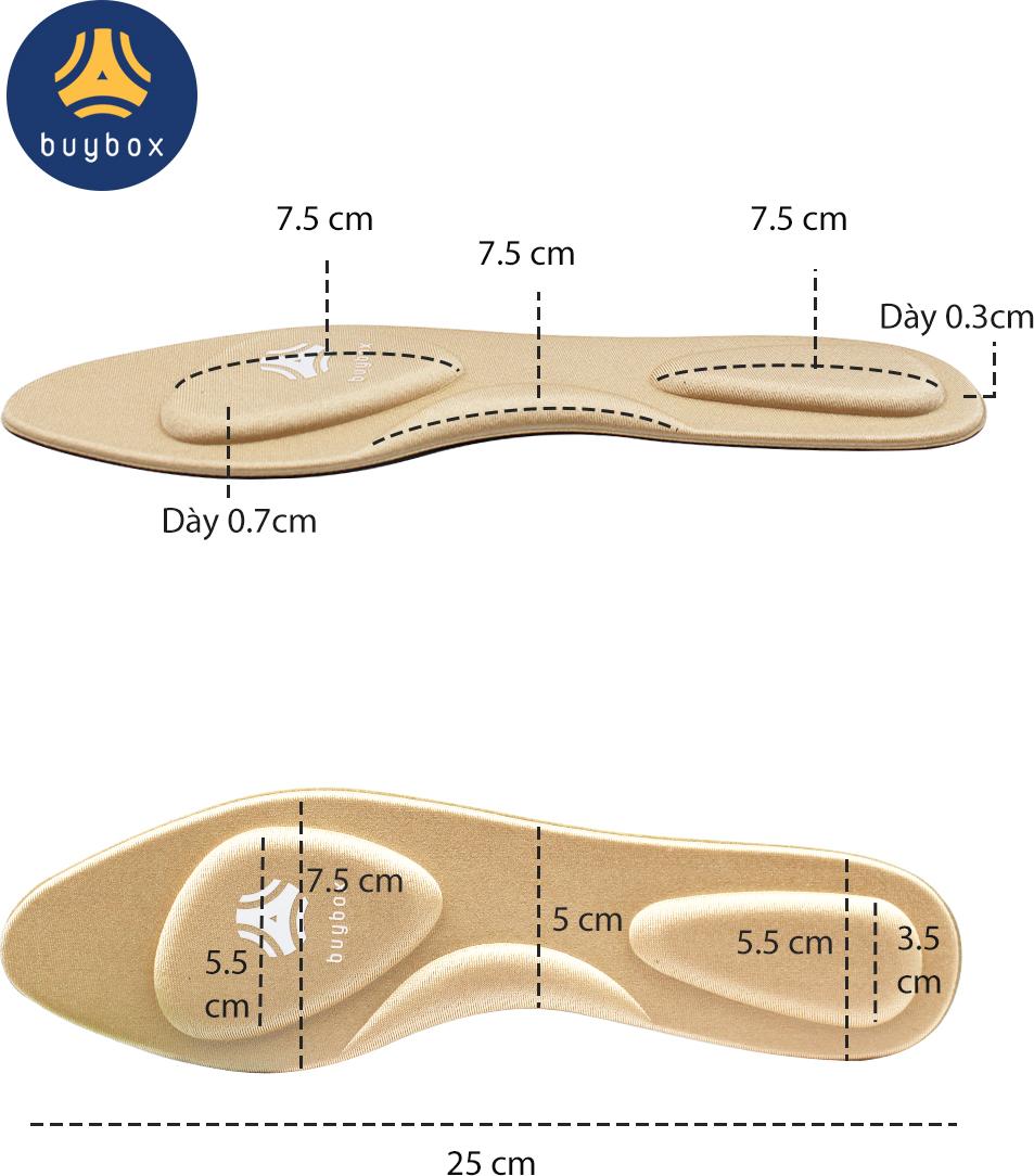 Hình ảnh Lót giày cao gót mũi nhọn 4D có gờ chống sốc giảm mỏi gang bàn chân - buybox - BBPK65