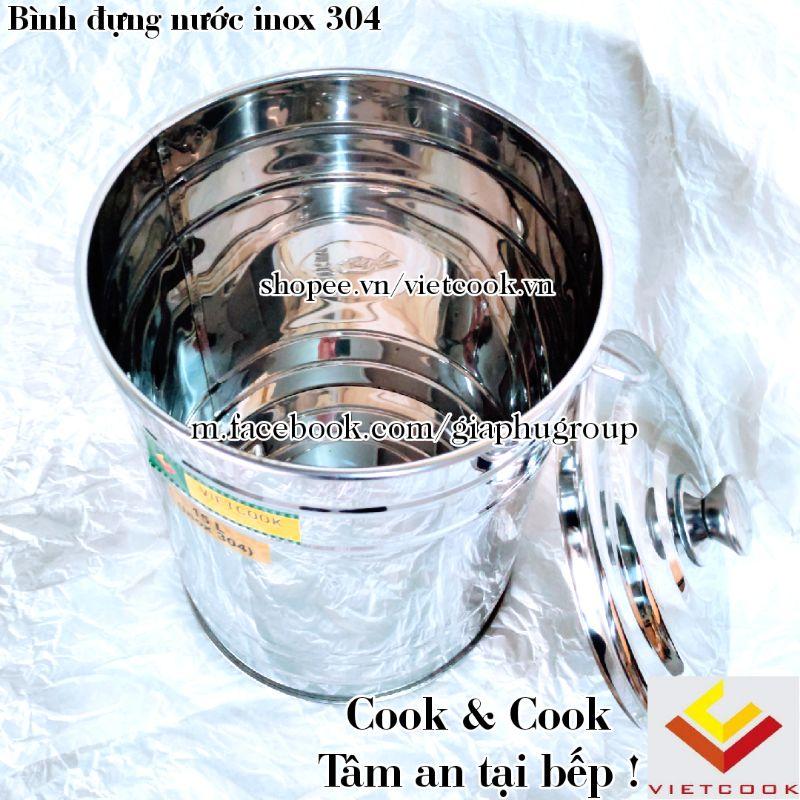 Bình sữa inox 304, bình inox 304 đựng nước canh, nước dùng, nước phở, thực phẩm dung tích 10, 15 lít có nắp