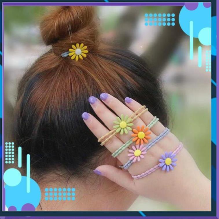 Dây buộc tóc trang trí hoa cúc trẻ trung cho nữ