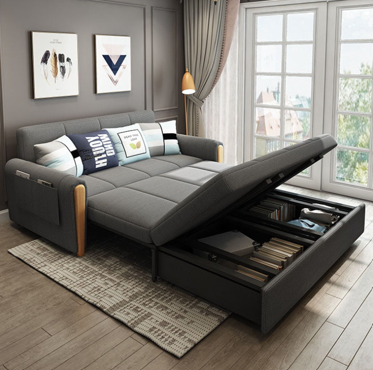 Sofa giường đa năng hộc kéo HGK-11 ngăn chứa đồ tiện dụng Tundo KT 1m8