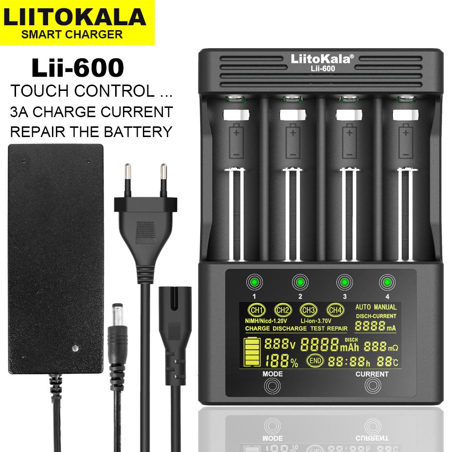 LiitoKala Lii-600 Lii-S8 Lii-500 Lii-PD4 Lii-500S 3.7V 18650 18350 18500 21700 14500 26650 1.2v AA NiMH Lithium-Pin Sạc Màu sắc: Lii-500 Trọn bộ