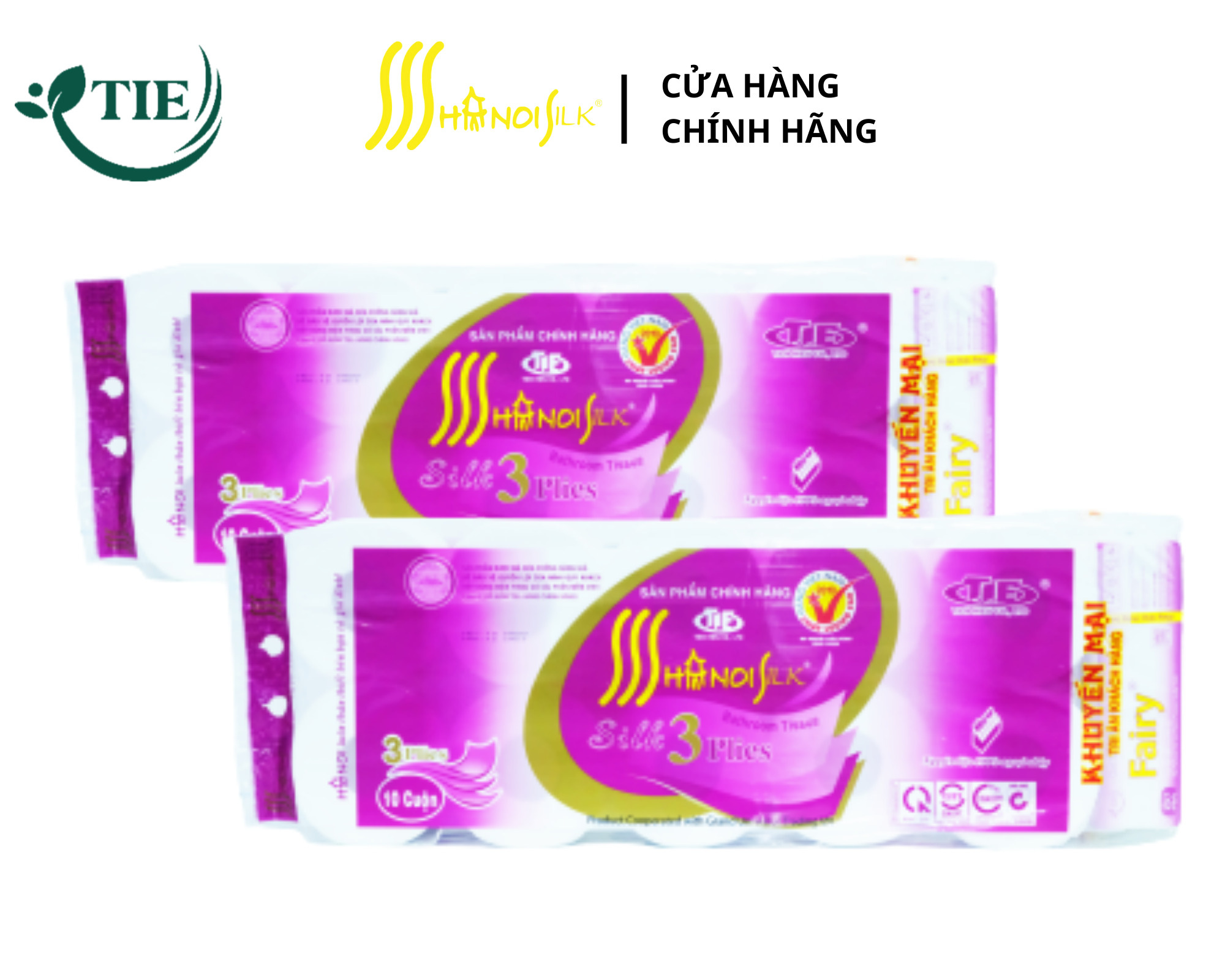 Giấy Vệ Sinh HÀ NỘI SILK 3 lớp Tím Có Lõi Cao Cấp