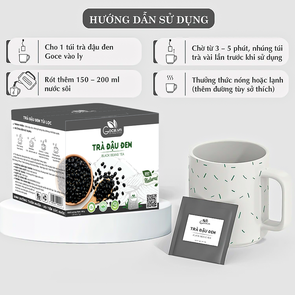 Trà đậu đen túi lọc Goce