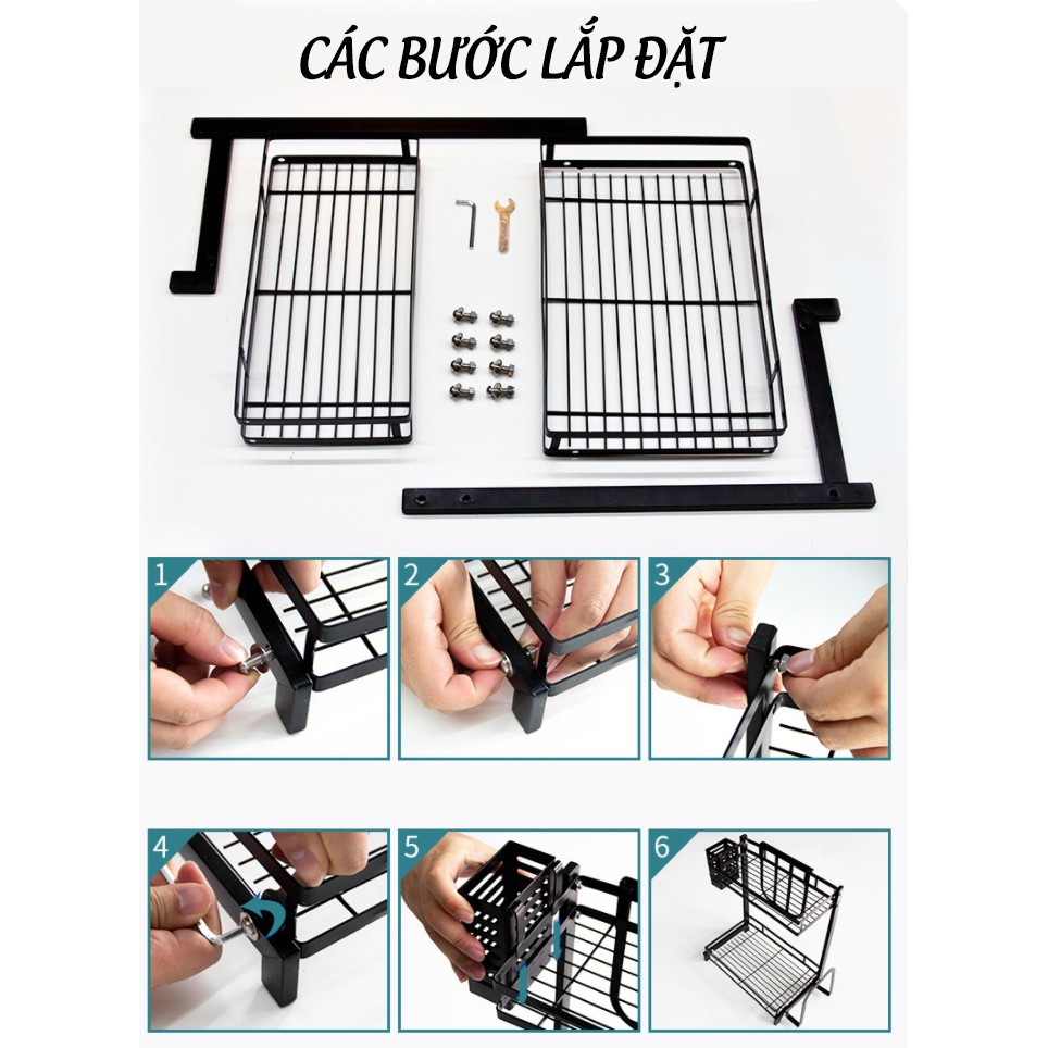 Kệ Đựng Gia Vị 2/3 tầng, Kệ hũ gia vị để bát đũa dao thớt, đồ dùng nhà bếp.
