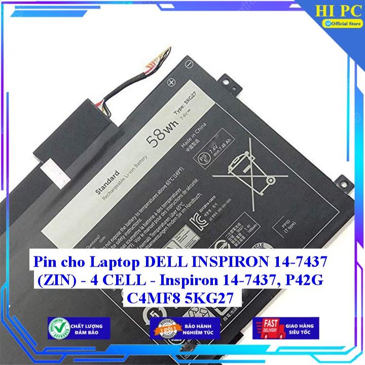 Pin cho Laptop DELL INSPIRON 14-7437  14-7437 P42G C4MF8 5KG27 - 4 CELL - Hàng Nhập Khẩu 