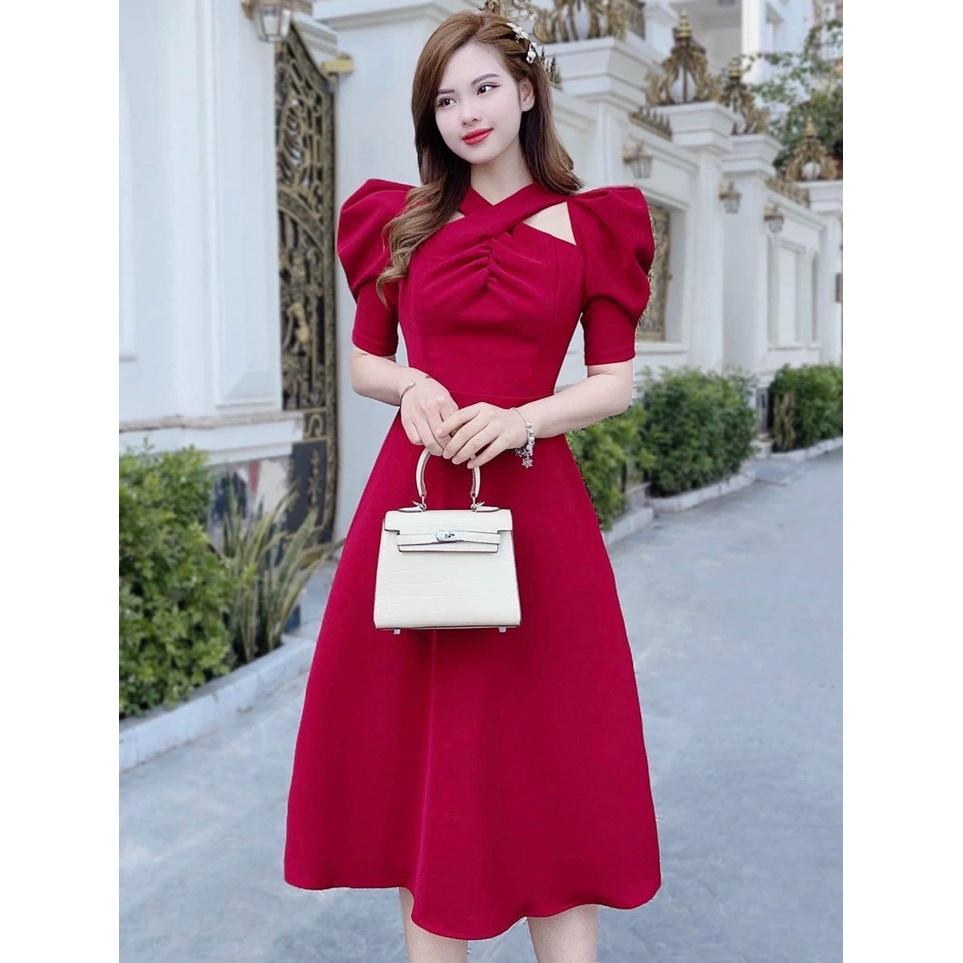 Đầm xoè sang chảnh vải FORD siêu xinh tôn dáng cho các nàng , thời trang tinh tế hot hit cho các chị em