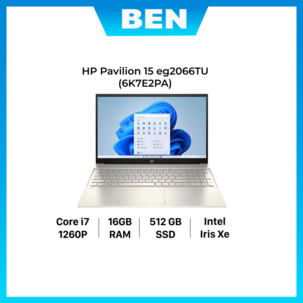 Hình ảnh Laptop HP Pavilion 15 eg2066TU i7 1260P/16GB/512GB/15.6"F/Win11/(6K7E2PA)/Vàng - Hàng chính hãng