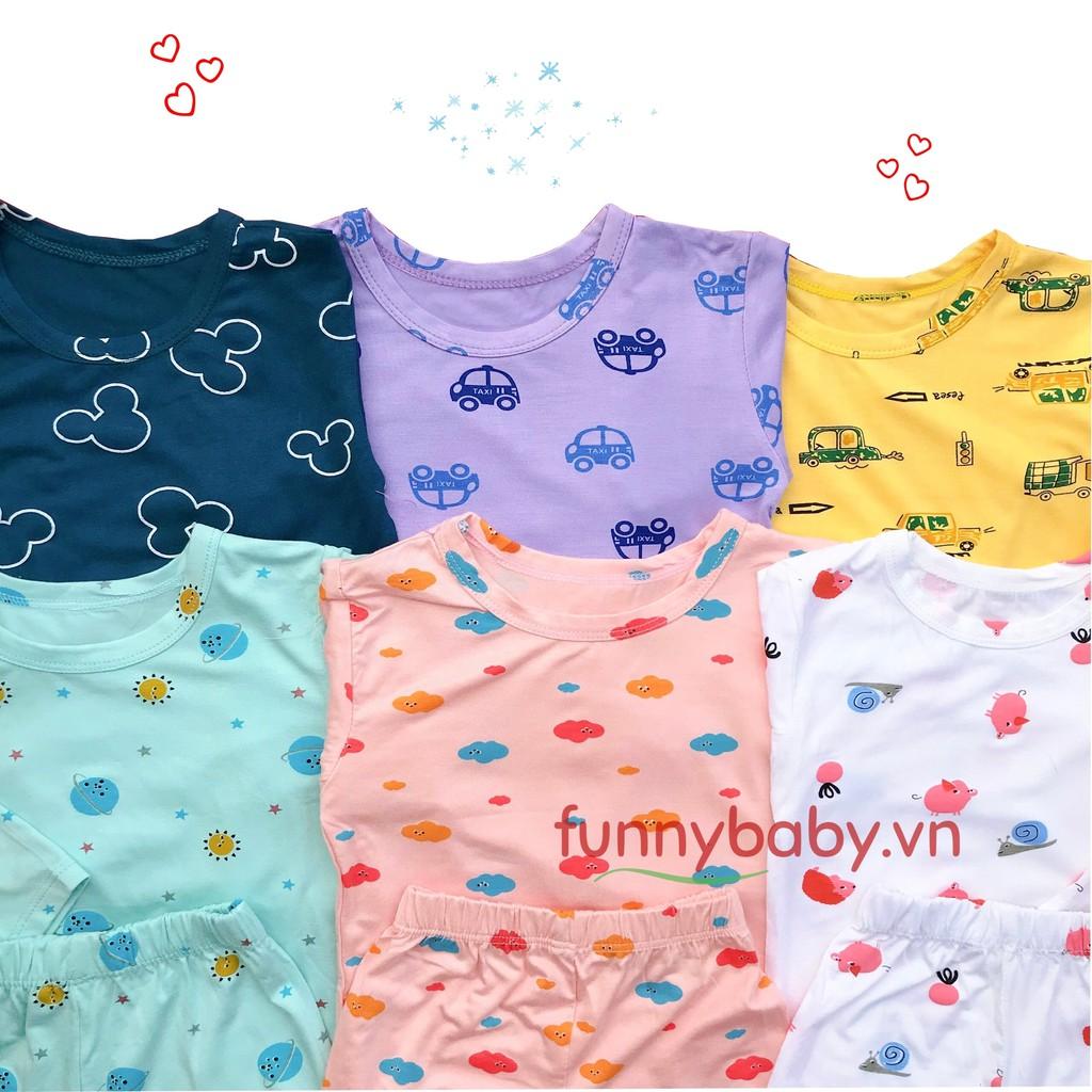 Bộ dài tay cho bé thun lạnh hoạ tiết dễ thương bé trai bé gái