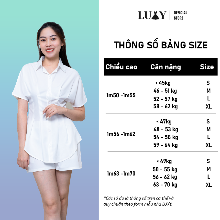 Set sơ mi và quần LUXY V197 dáng giả váy vải lụa hàn đủ size từ 43kg-68kg