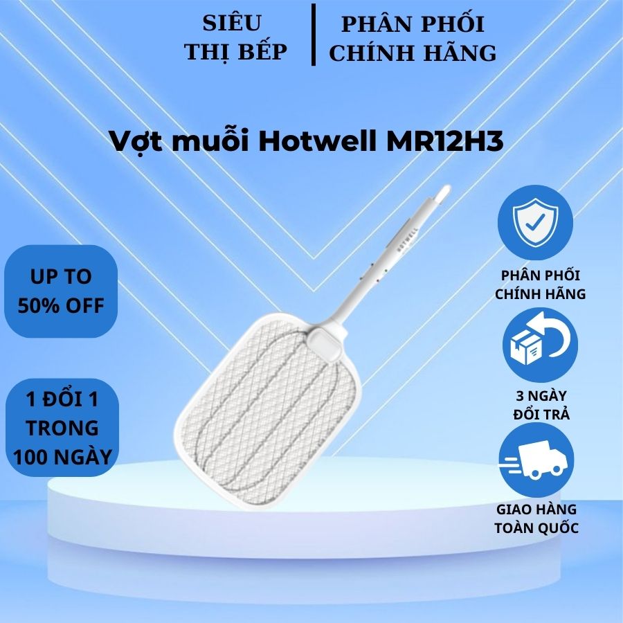 Vợt Muỗi HOTWELL MR12H3, Bảo Hành 12 Tháng, 1 Đổi 1 Trong 100 Ngày - Hàng Chính Hãng