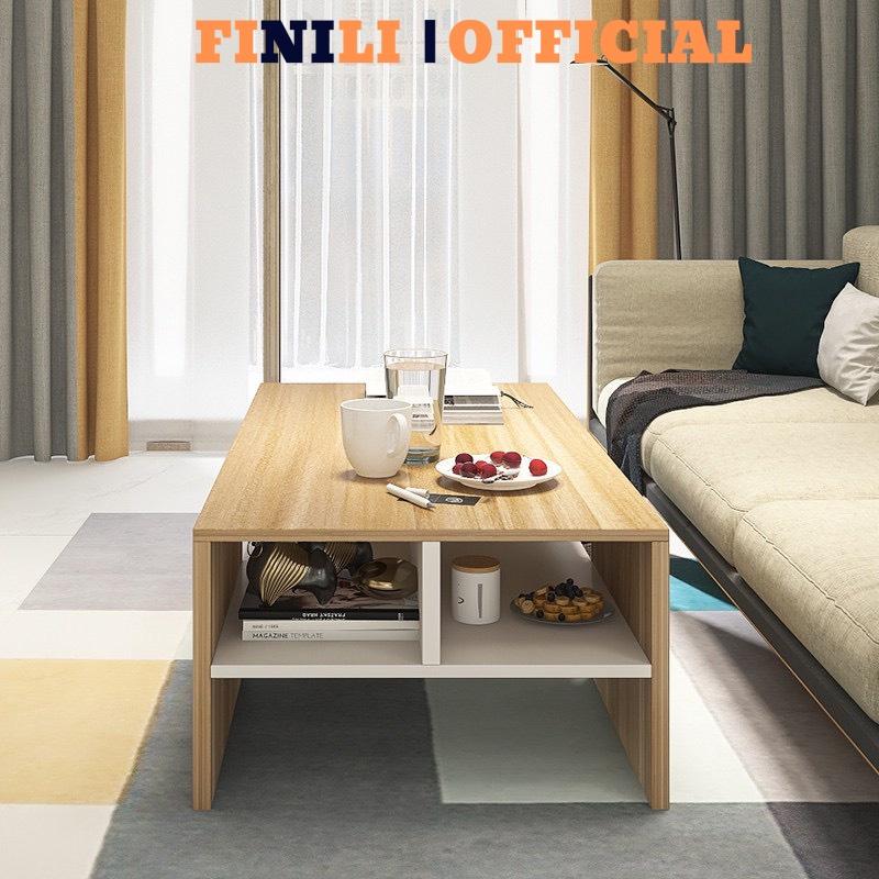 Bàn trà sofa kết hợp làm việc FINILI 2 tầng nhỏ gọn gỗ công nghiệp đẹp phòng khách FNL0112