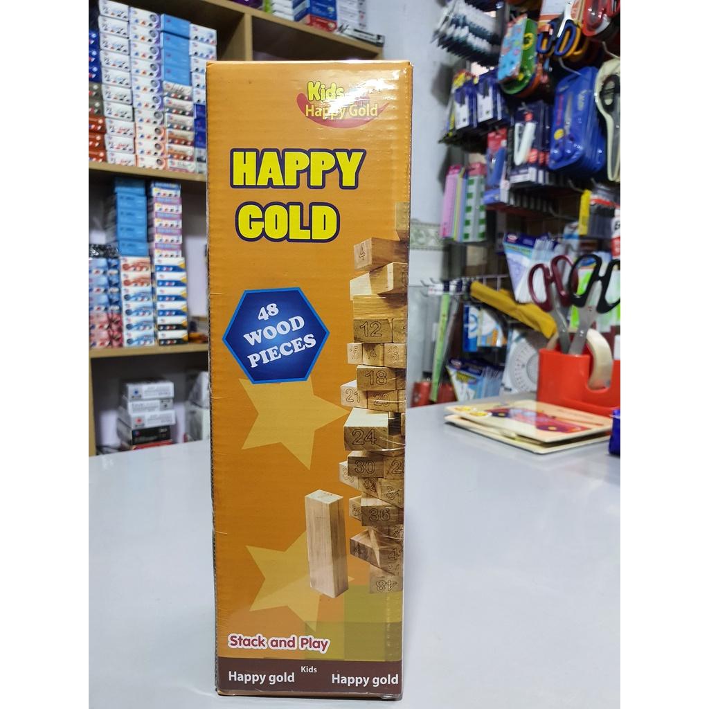 Rút thanh gỗ in số (48 thanh) - Kids Happy Gold