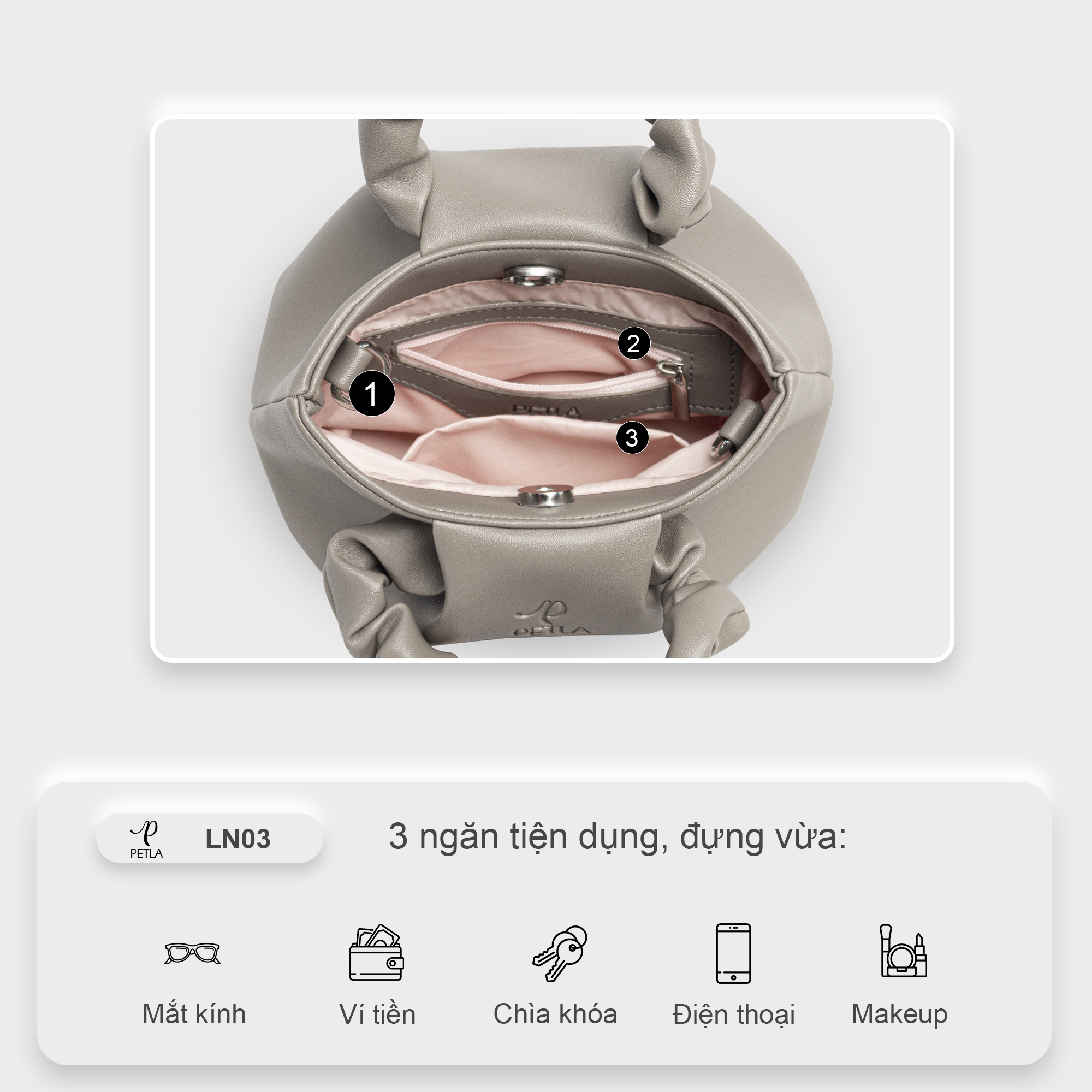TÚI XÁCH NỮ THỜI TRANG MINI CẦM TAY LN03