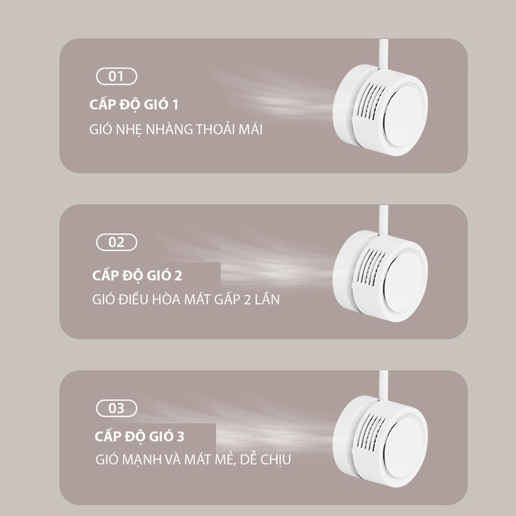 Quạt đeo cổ mini Sothing Hanging Neck Fan DQ209, có thể xông tinh dầu, 3 cấp độ gió- Hàng chính hãng