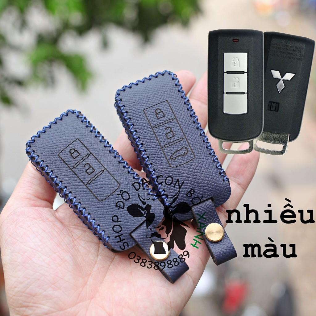 Bao da dành cho Chìa Khoá Mitsubishi Xpander, Outlander, Triton, Attrage, Mirage, Pajero Sport handmade Da Thật 003