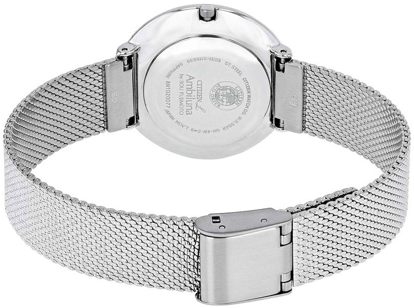 Đồng Hồ Nữ Citizen Đính Kim Cương Dây Thép Không Gỉ EM0640-82D - Mặt Xà Cừ (Sapphire)