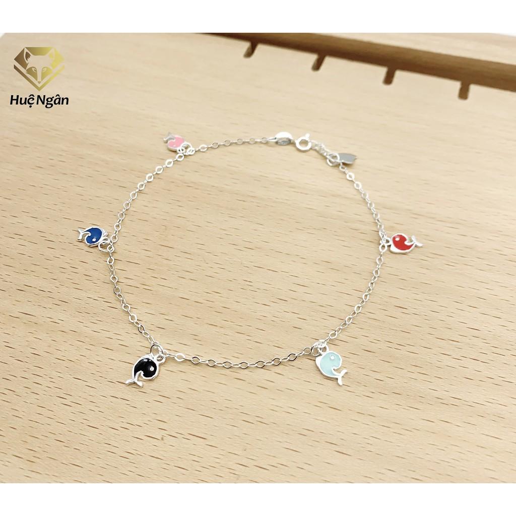 Lắc chân bạc Ý 925 Huệ Ngân- Cá heo vui vẻ JL039