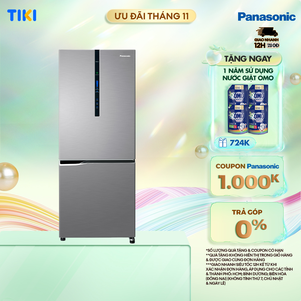 Tủ Lạnh Kháng Khuẩn Panasonic 251L NR-SP275CPSV - Cấp Đông Mềm - Siêu Tiết Kiệm - Ngăn Đá Dưới - Hàng chính hãng