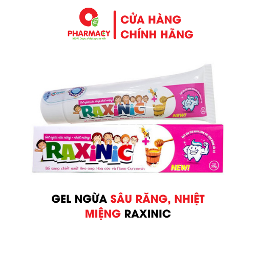 Gel ngừa sâu răng, nhiệt miệng Raxinic+ chiết xuất hoa cúc, tinh chất keo ong, flour và canxi