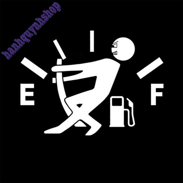 Tem Decal Dán Trang Trí Nắp Bình Xăng Ô Tô Xe Hơi Màu Đen Và Trắng