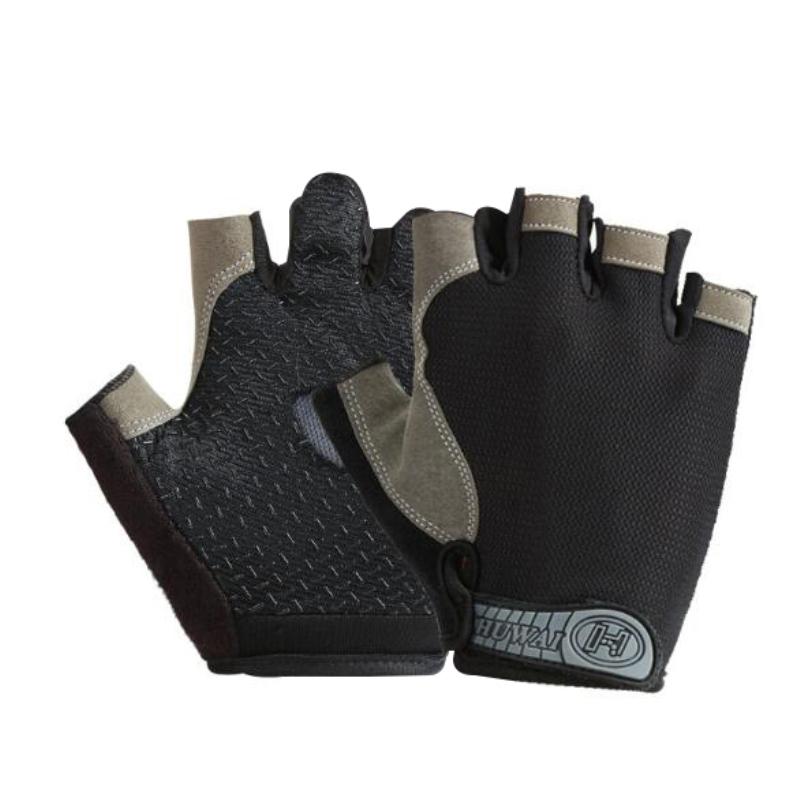 Găng Tay Xe Đạp Ngón Nam Nữ Chống Trượt Chống Sốc Thoáng Khí Mùa Hè Găng Tay Xe Đạp Fingerless Thể Thao Tập Gym Xe Đạp Găng Tay Color: Dark Grey Size: M