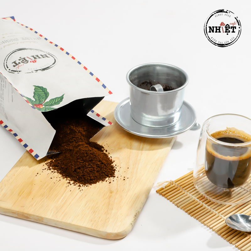 500 gr Cà phê Robusta nguyên chất 100% pha máy, pha phin vị đắng đầm hậu ngọt thơm nồng từ Nhiệt Cafe