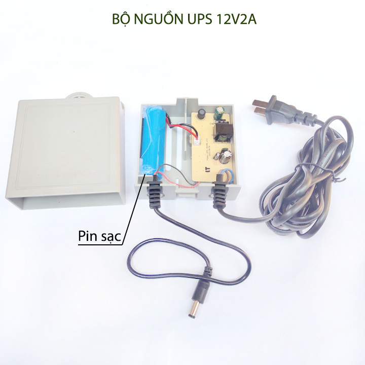 Bộ nguồn 12V2A tích điện dự phòng 1200mAh, dùng cho chốt cửa điện từ, camera