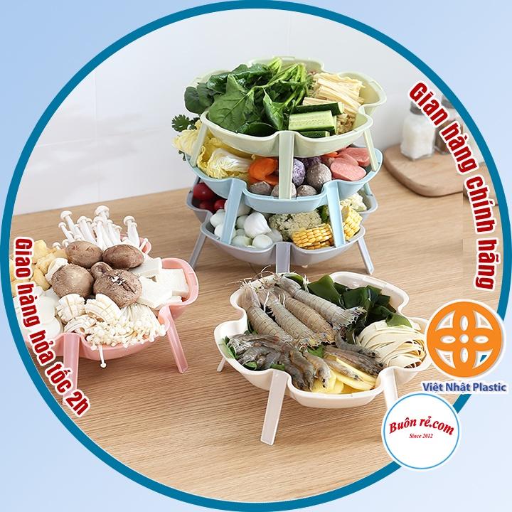 Bộ 3 khay xếp tầng đựng đồ ăn lẩu Việt Nhật, Đĩa mứt khay hoa quả 3 chân có thể xếp tầng Khay đựng bánh kẹo