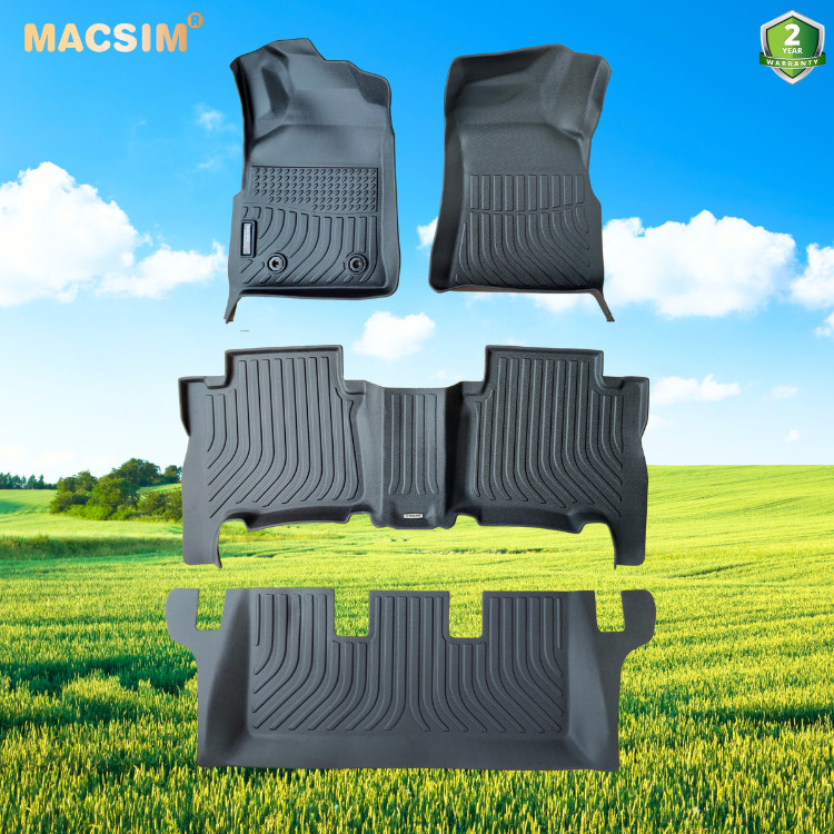 Hàng loại 2 Thảm lót sàn xe ô tô Toyota Fortuner 2005-2016 Nhãn hiệu Macsim chất liệu nhựa TPE cao cấp màu đen