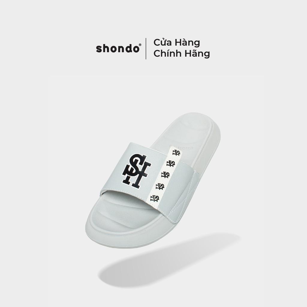 Dép Trendy III Thêu Chữ SH Shondo Full Xám TRE2222