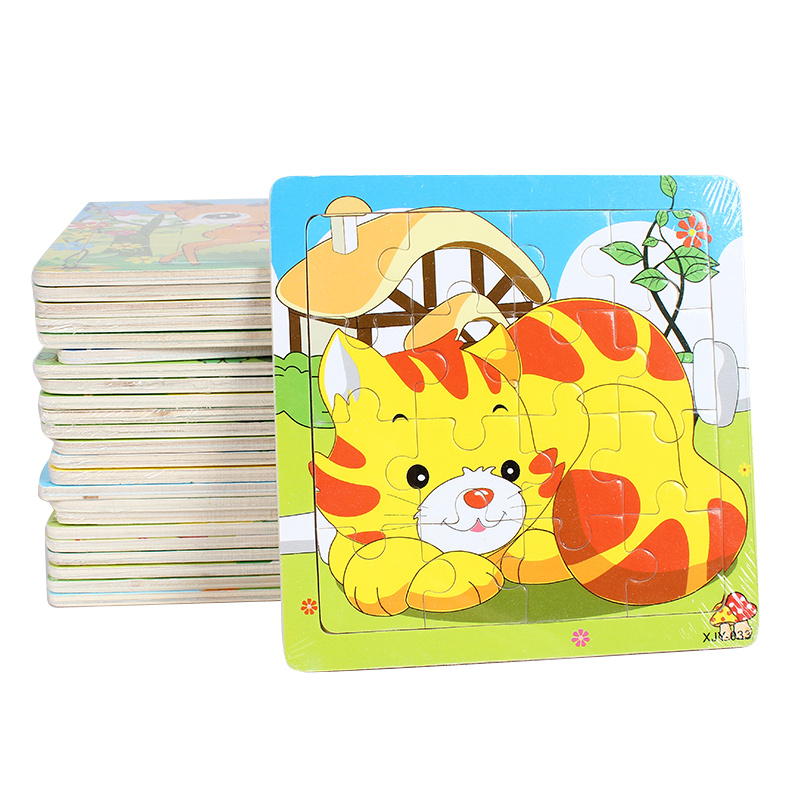 Đồ Chơi Gỗ,Bộ 5 Tranh Ghép Hình 16 Miếng Ghép Cho Bé Rèn Luyện Tư Duy Kèm 40 Thẻ Học Flashcards Tiếng Việt