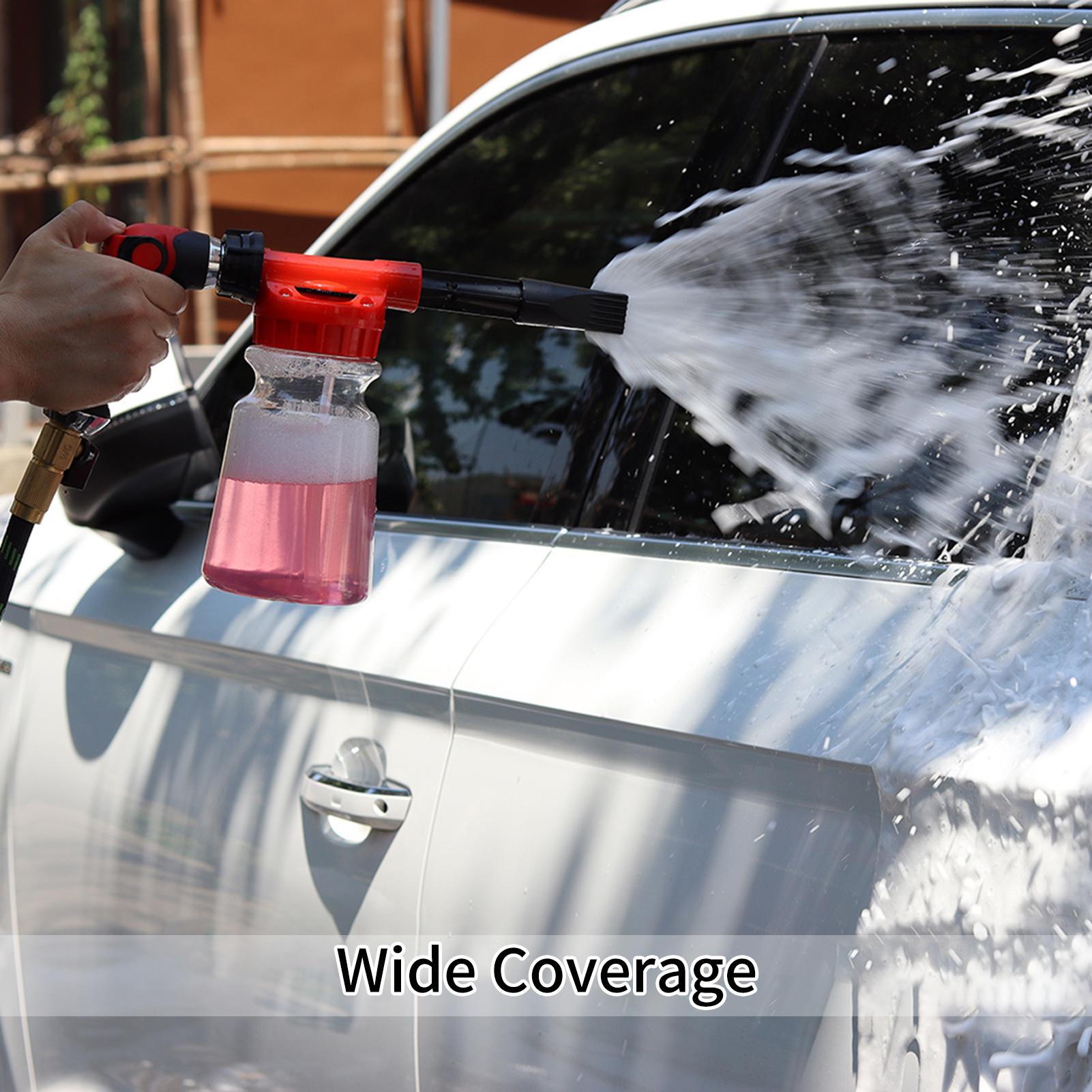 Car Wash Foam Gun with 1L White Bottle Spray Nozzle Connector Foam Sprayer for Home, Garden, Car Washing