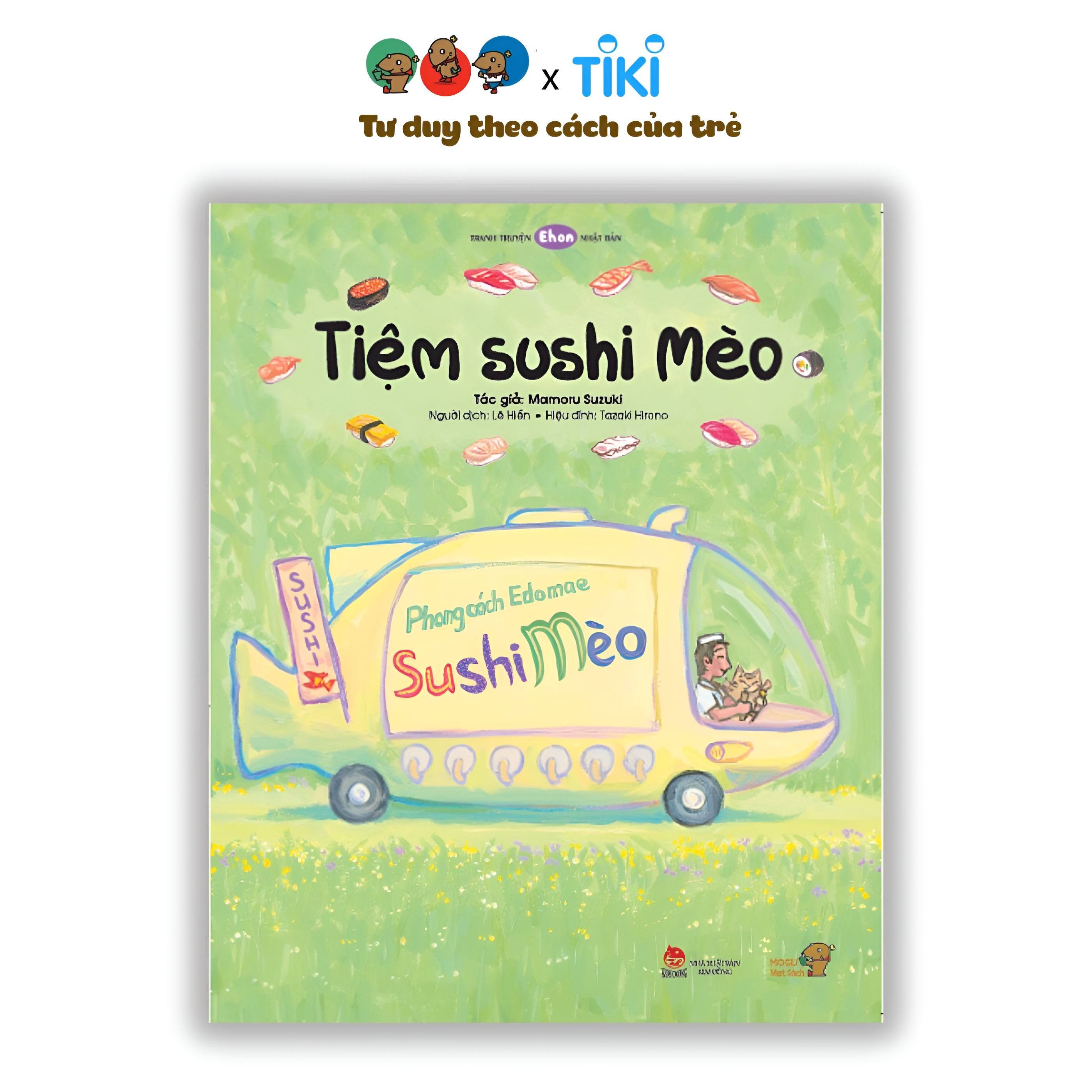 Ehon Phát triển quan sát cho bé 3 6 tuổi - Tiệm Sushi Mèo (Tranh truyện ehon Nhật Bản cho bé)