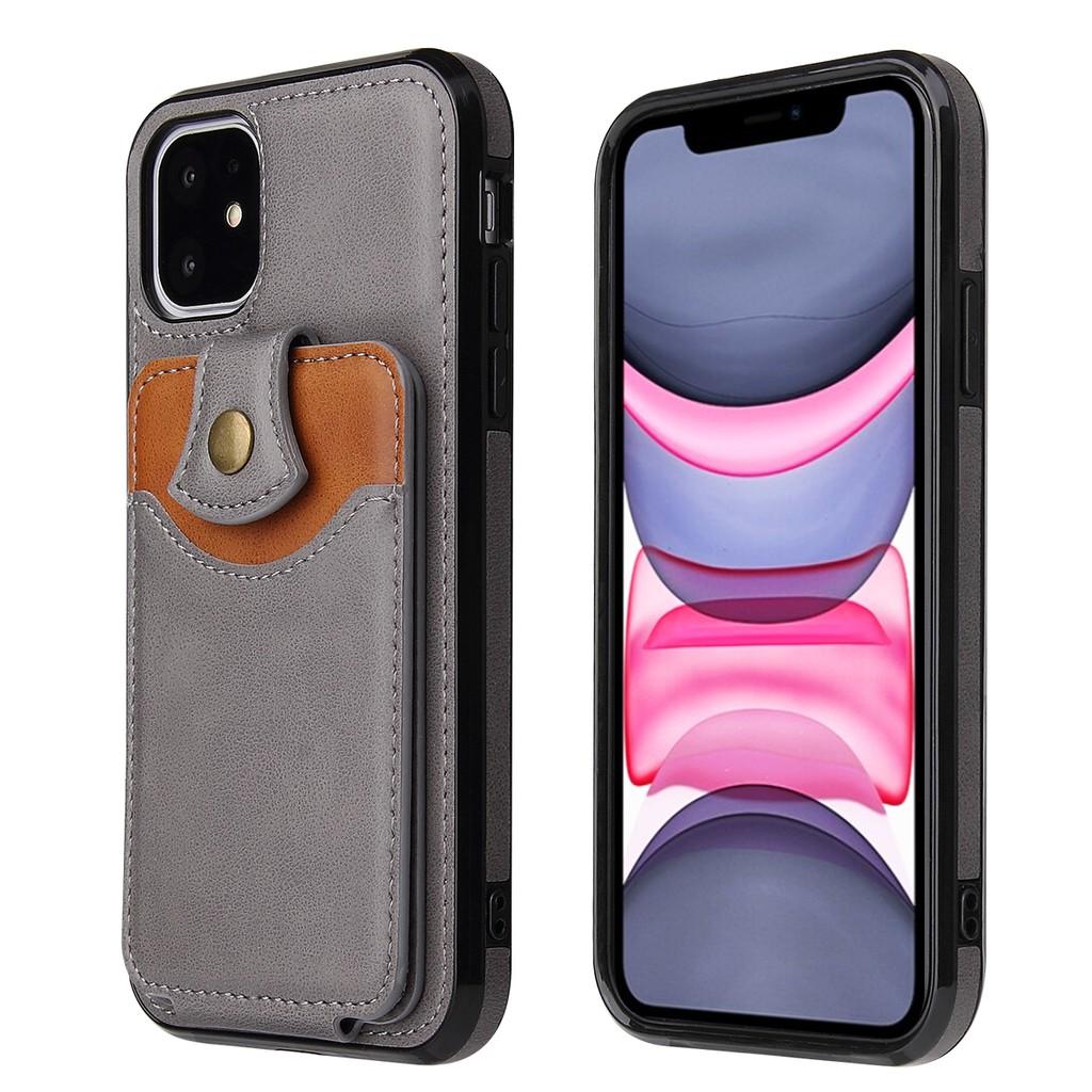 Bao da cho iPhone12/12pro/ 12 Pro Max / iphone12 Mini / iPhone 11 / 11Pro/iphone 11pro Max Bao da nắp gập hai lớp Khe cắm thẻ đứng Bao đựng ví mềm