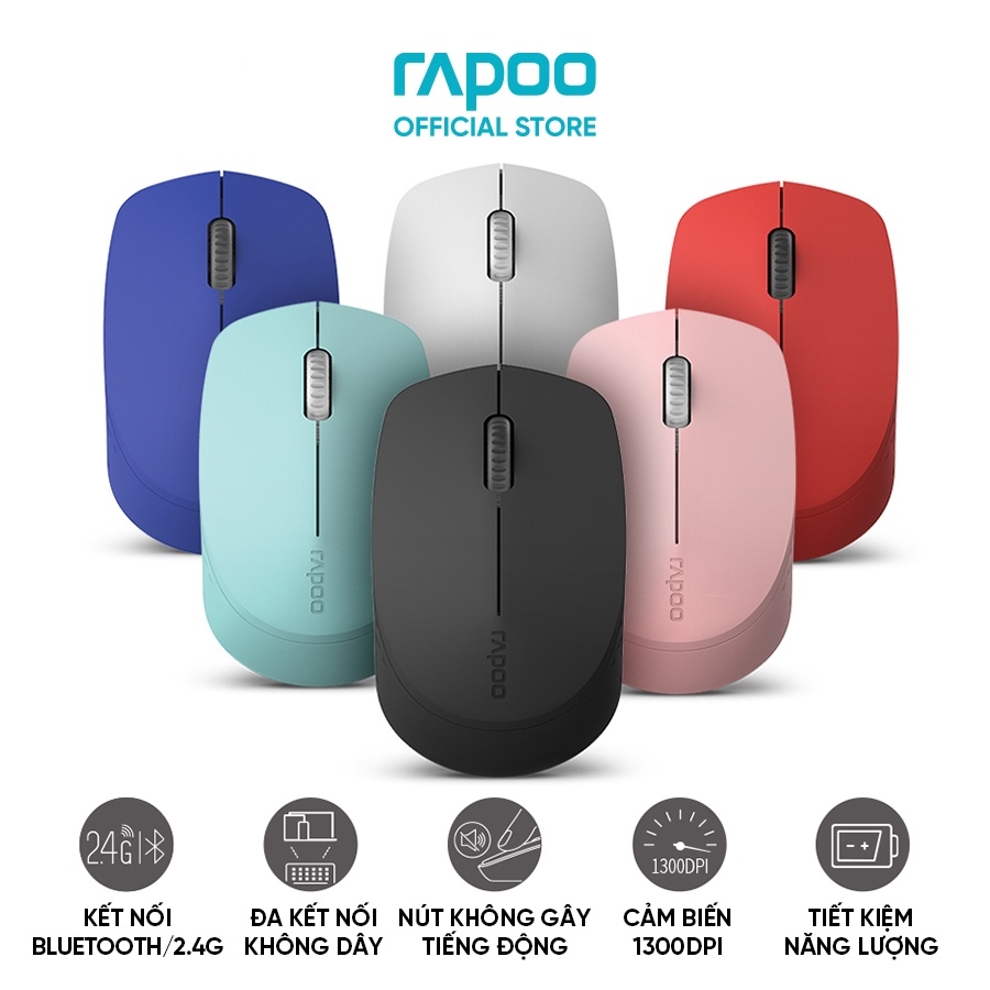 Chuột Quang Bluetooth Không Dây Rapoo M100 Silent - Hàng Chính Hãng