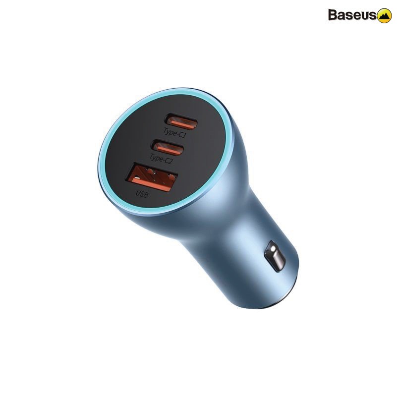 Tẩu Sạc Nhanh Đa Năng Trên Ô Tô 65W Baseus Golden Contactor Pro Triple Fast Charger Car Charger QC 3.0 4.0- HÀNG CHÍNH HÃNG