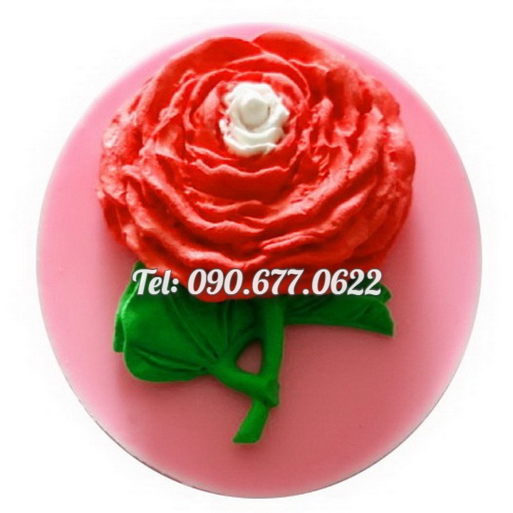 Khuôn silicone làm rau câu hoa hồng cành loại 8 cm - Mã số 1442